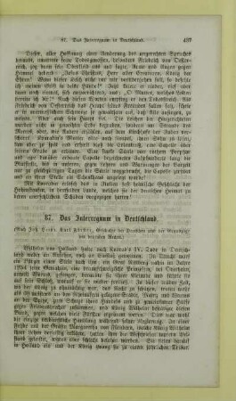 Das Interregnum in Deutschland