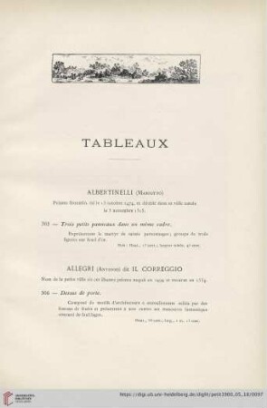 Tableaux (Nr. 365 - 388)
