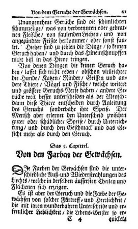 Das 5. Capittel. Von den Farben der Gewächsen
