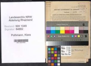 Entnazifizierung Klara Pothmann , geb. 17.03.1909 ()