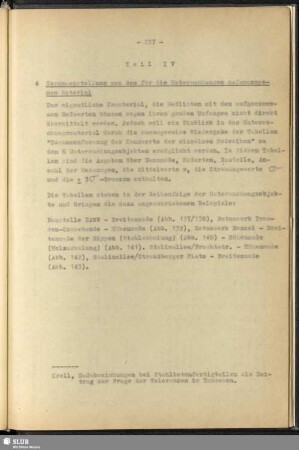 Teil IV 4. Zusammenstellung aus dem für die Untersuchungen aufgenommenen Material