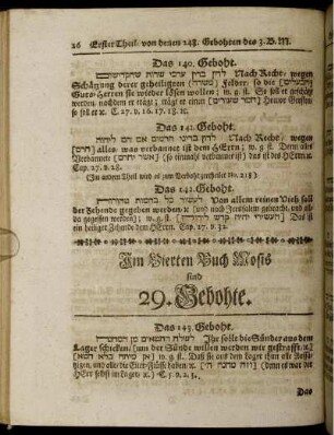 Im Vierten Buch Mosis sind 29. Gebohte.