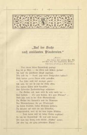 "Auf der Suche nach amüsanten Plaudereien."
