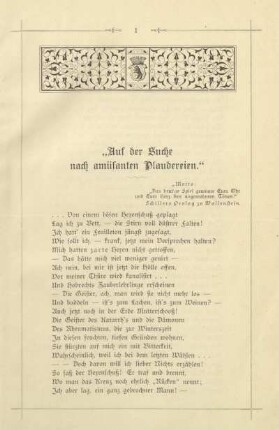 "Auf der Suche nach amüsanten Plaudereien."