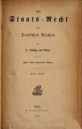 Das Staats-Recht des deutschen Reiches, 1