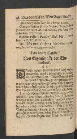 Das dritte Capitel, Von Eigenschafft der Einwohner
