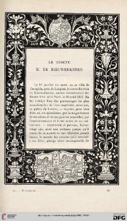 3. Pér. 7.1892: Le comte de Nieuwerkerke