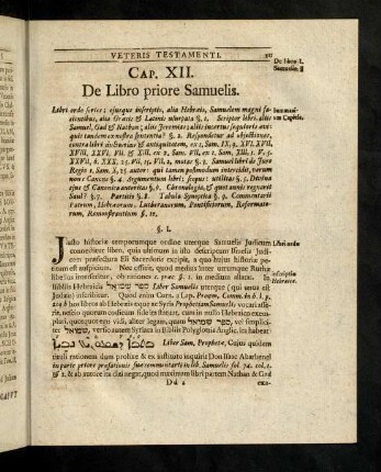 211-233, Cap. XII. De Libro priore Samuelis.