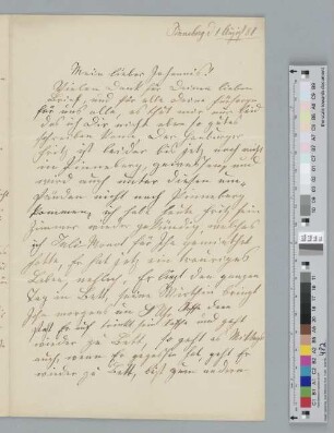 Brief an Johannes Brahms
