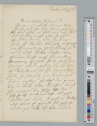 Brief an Johannes Brahms