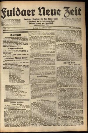 Ausgabe vom Freitag, den 17. Februar 1922.