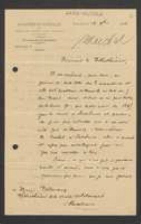 Brief von Edmond Marchal von des Lettres et des Beaux-Arts Belgique Academie Royale des Sciences an Franz Vollmann