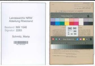 Entnazifizierung Maria Schmitz , geb. 21.09.1913 (Krankenschwester)