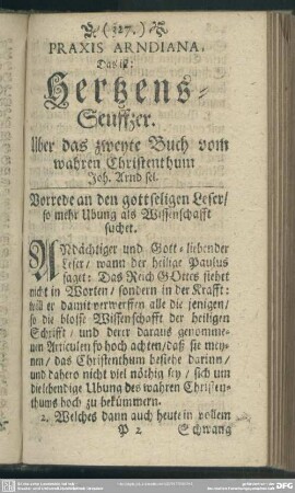 Uber das zweyte Buch vom wahren Christenthum Joh. Arnd sel.
