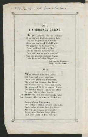Eröffnungs-Gesang