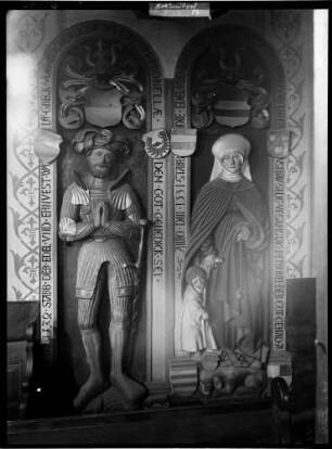 Kochendorf Sebastianskirche Doppelgrabmal Wolf von Kochendorf (gestorben 1534) und seine Frau Kunigunde von Liebenstein (gestorben 1531)