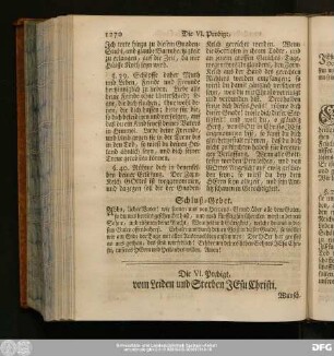 Die VI. Predigt, vom Leiden und Sterben Jesu Christi.