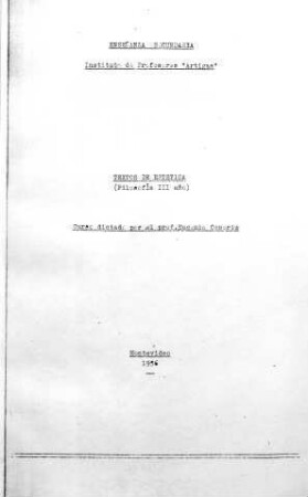 Estética, Texte Kurs in Montevideo : Kursmaterial