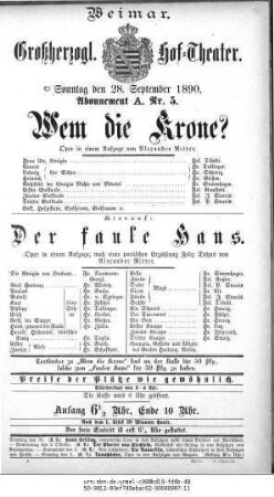 Wem die Krone?