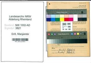 Entnazifizierung Margarete Grill, geb. 10.04.1900 (Verw.Angestellte)