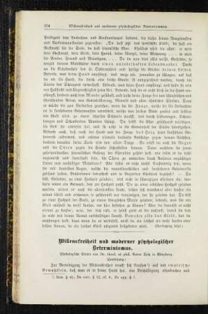 Willensfreiheit und moderner psychologischer Determinismus : psychologische Studie ; (Fortsetzung)