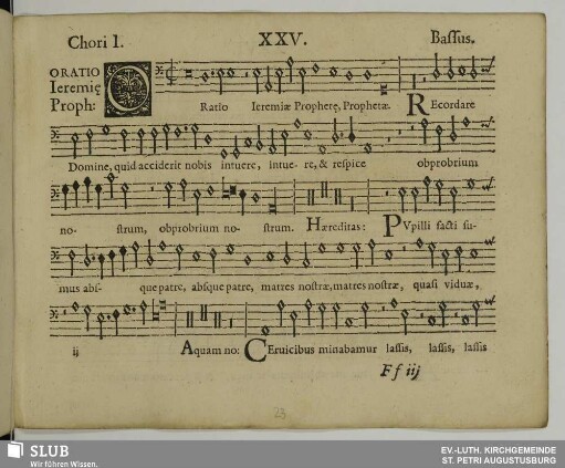 XXV. Oratio Jeremiae prophetae