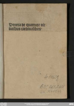 Seneca de quattuor virtutibus cardinalibus.