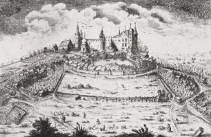 Festung und Stadt Stolpen gegen Mitternacht