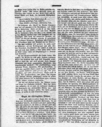 Gegen die philologischen Blätter