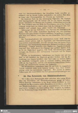 20. Das Entwickeln von Blitzlichtaufnahmen