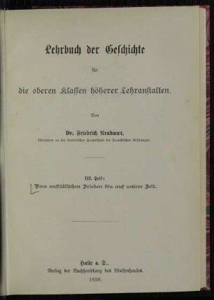 Teil 3: Vom Westfälischen Frieden bis auf unsere Zeit