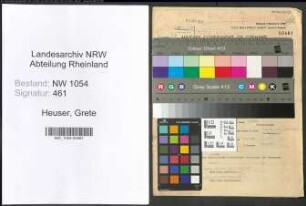 Entnazifizierung Grete Heuser , geb. 31.10.1905 ()