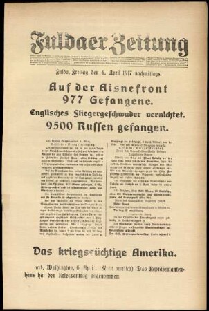 Ausgabe vom Freitag, den 06. April 1917.
