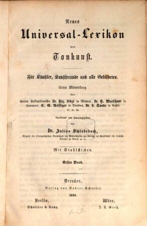 Neues Universal-Lexikon der Tonkunst : für Künstler, Kunstfreunde und alle Gebildeten, 1. A-F