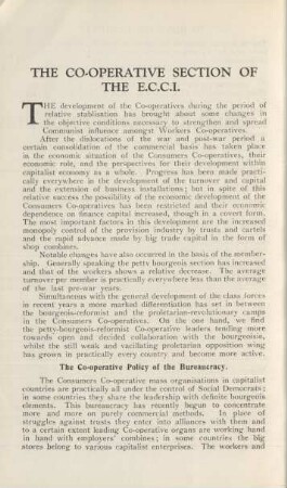 The Co-Operative Section Of The E.C.C.I.