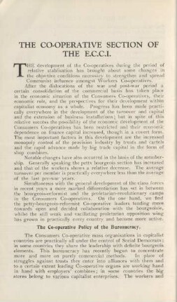 The Co-Operative Section Of The E.C.C.I.