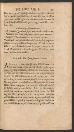 Cap. 16. De Ascensione in coelum.
