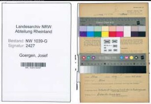 Entnazifizierung Josef Goergen , geb. 13.03.1909 (Arbeiter)