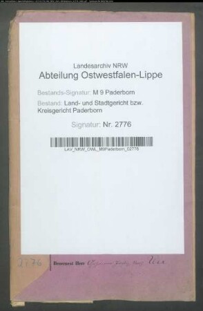 Erblasser: Goestenmeier, Bernhard: