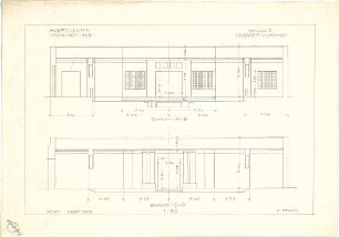 Pfann, Paul; München - Theresienhöhe; Ausstellung München 1908 - Halle I. Großer Lichthof (Schnitte)