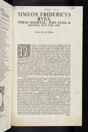 Simeon Fridericus Rues, ...