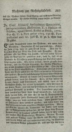 Antiquitates Germanicae, jurisprudentiam illustrantes. P.I-III.