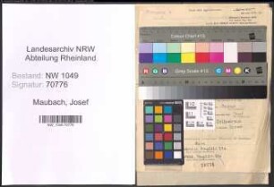 Entnazifizierung Josef Maubach , geb. 25.11.1901 (Lohndrescher)