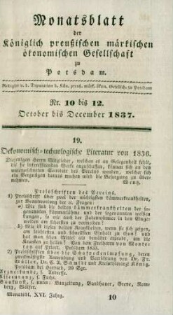 Nr. 10 bis 12. October bis December 1837.