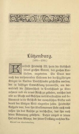Lützenburg (1695-1705)