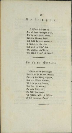 An seine Spröde