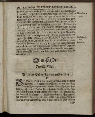 Der IX. Titul. Vom Eyde