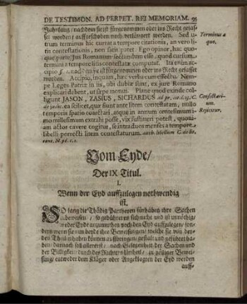 Der IX. Titul. Vom Eyde