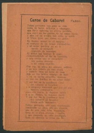 Carne de Cabaret : (Tango)