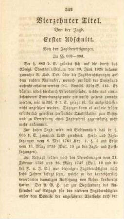Vierzehnter Titel. Von der Jagd